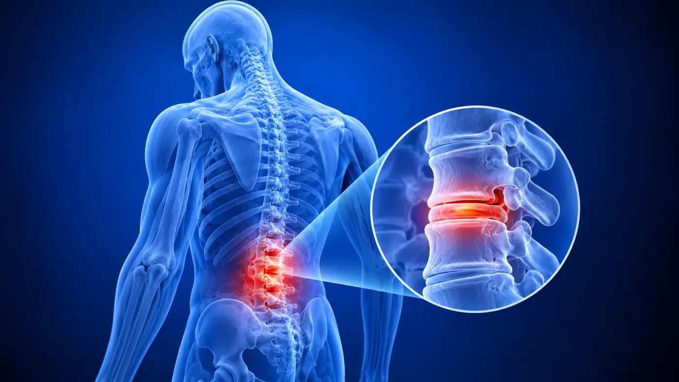 Illustration of a herniated spinal disc